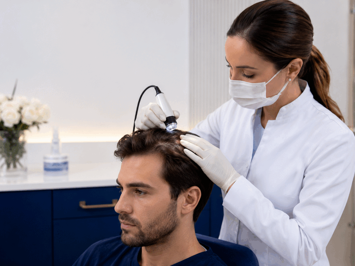 Consulta dermatológica em ambiente moderno